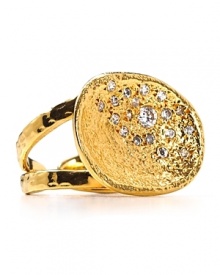 Melinda Marie's concave pod ring sets the tone for an utterly cool conversation. Accented with crystal pavé. Melinda Marie's concave pod ring sets the tone for an utterly cool conversation. Accented with crystal pavé.