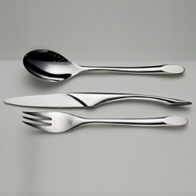 Super sleek, modern flatware in 18/10 stainless steel. Made in France. Super sleek, modern flatware in 18/10 stainless steel. Made in France.