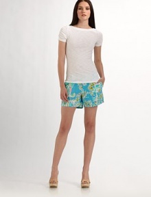 A classic silhouette complemented by a playful print. Button closureZip flyFront slant pocketsButtoned back pocketsInseam, about 575% cotton/25% polyesterImportedMachine wash Model shown is 5'9½ (176cm) wearing US size 4. A classic silhouette complemented by a playful print. Button closureZip flyFront slant pocketsButtoned back pocketsInseam, about 575% cotton/25% polyesterImportedMachine wash Model shown is 5'9½ (176cm) wearing US size 4.