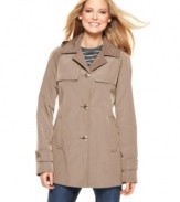 Simple styling and clean lines make this Calvin Klein coat a classic topper, rain or shine! Plus,the removable hood adds functionality!