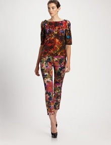 Vibrant, painterly florals make this silk blouse a true show piece.BoatneckPleated shouldersElbow length sleevesSilkDry cleanImportedModel shown is 5'11 (180cm) wearing US size 4. Vibrant, painterly florals make this silk blouse a true show piece.BoatneckPleated shouldersElbow length sleevesSilkDry cleanImportedModel shown is 5'11 (180cm) wearing US size 4.
