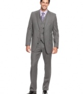 Distinguished comes easy in this slim-fit pinstriped, vested suit from Lauren by Ralph Lauren.