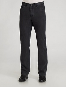 Perfectly tailored Italian denim with a gently faded wash for character and comfort. Five-pocket style Zip fly Inseam, about 32 Cotton/polyester/elastene; machine wash Made in Italy Perfectly tailored Italian denim with a gently faded wash for character and comfort. Five-pocket style Zip fly Inseam, about 32 Cotton/polyester/elastene; machine wash Made in Italy