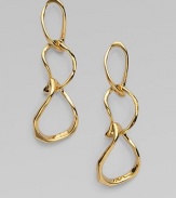 A graduated design of radiant 14k goldplated links in a free-form wave pattern. 14k goldplatingLength, about 2½Surgical steel post backMade in USA