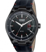 Classic watch design meets sporty details on this watch from Citizen. The Eco-Drive technology harnesses both natural and artificial light, never needing a battery. From the Drive from Citizen Eco-Drive collection.