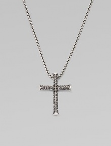 A handsome, utterly modern cross in pure sterling silver. Sterling silver Pendant, about 1½ long Necklace, about 20 long Imported 