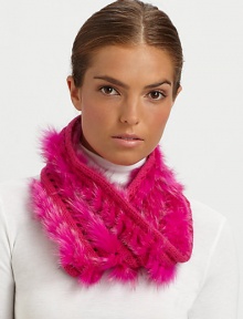 EXCLUSIVELY AT SAKS.COM. Woven coyote fur is dyed and twisted with ultra-soft merino wool in an infinity loop.Dyed coyote furMerino woolDry cleanImportedFur origin: USA
