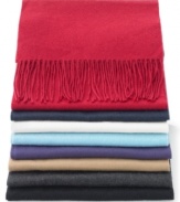 Add a dose of sophistication to your cold-weather look. This Club Room cashmere scarf is luxury for everyday.