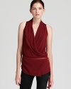 Elegantly draped and cinched with a slim belt, this Helmut Lang top makes everyday style simple.