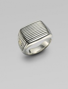 Polished silver crafted with a corded texture and 18k gold logo detail. From the Royal Cord Collection Sterling silver 18k yellow gold Ring, about 1 wide Imported Polished silver crafted with a corded texture and 18k gold logo detail. From the Royal Cord Collection Sterling silver 18k yellow gold Ring, about 1 wide Imported