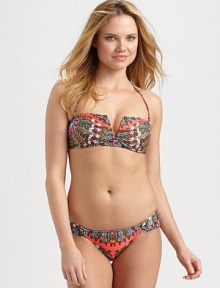 A plunge-worthy print on an ultra-sexy silhouette makes this a timeless swim design.Removable halter strapBack clasp closureRuched-side bottomFully lined80% nylon/20% spandexHand washMade in USA A plunge-worthy print on an ultra-sexy silhouette makes this a timeless swim design.Removable halter strapBack clasp closureRuched-side bottomFully lined80% nylon/20% spandexHand washMade in USA