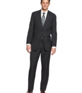 Stripes deliver additional subtle sophistication to this suit from Izod.