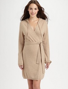 A flattering and comfortable style in luxuriously soft cashmere, perfect for layering and travel. Hood with drawstringLong sleeves with ribbed cuffsWrap front closureTie beltRibbed hemAbout 36 from shoulder to hemCashmereDry cleanImported A flattering and comfortable style in luxuriously soft cashmere, perfect for layering and travel. Hood with drawstringLong sleeves with ribbed cuffsWrap front closureTie beltRibbed hemAbout 36 from shoulder to hemCashmereDry cleanImported