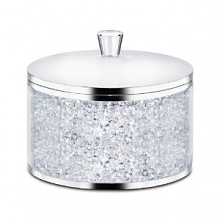 Keep your most precious jewelry in an equally special box. The Crystalline Jewelry Holder features shimmering Swarovski® crystals and a faceted crystal top that will bring beauty and sparkle to any room.