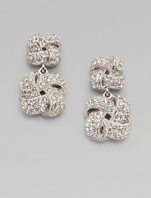 EXCLUSIVELY AT SAKS. Double knots shimmer and shine as their crystal encrusted strands seem to weave in and out. Crystal Rhodium plated Drop, about 1 Post back Imported