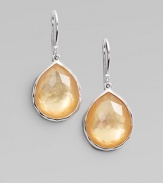 From the Wonderland Collection. A graceful, faceted teardrop-shaped doublet, the color of golden honey, combines color-backed mother-of-pearl layered with clear quartz in an elegantly simple sterling silver setting.Mother-of-pearl and clear quartzSterling silverLength, about 1¼Ear wireImported