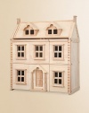 Made entirely of recycled rubberwood, this classic dollhouse will allow their imagination to run wild as their favorite dolls play house in this beautiful setting.For ages 3 and upAssembly requiredAbout 25W X 12.5H X 28.5D Clean with a damp clothImported