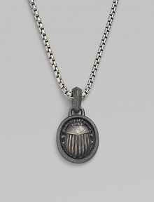 An antiqued scarab pendant is crafted from pure sterling silver and hangs from a classic box-chain necklace. From the Petrvs Collection Sterling silver 2.7mm chain, about 22 long Lobster clasp Imported An antiqued scarab pendant is crafted from pure sterling silver and hangs from a classic box-chain necklace. From the Petrvs Collection Sterling silver 2.7mm chain, about 22 long Lobster clasp Imported