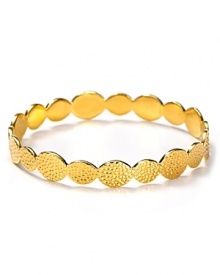 Perfect for stacking, Melinda Maria's textured bangle gives wrists a golden touch. Show your cuff love and wear this simple style with an eclectic armful. Perfect for stacking, Melinda Maria's textured bangle gives wrists a golden touch. Show your cuff love and wear this simple style with an eclectic armful.