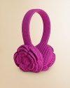 Warm her ears and heart with crocheted, wool-blend rosettes. Polyester/nylon/wool/angora/cashmereHand washImported