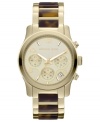 Slow and steady wins the race. This Runway watch from Michael Kors pairs golden tones with tortoise accents.