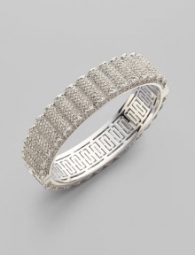 EXCLUSIVELY AT SAKS. A subtle ruffle design in glimmering crystal pavé.Crystal Rhodium plated Width, about ½ Diameter, about 2½ Hinged closure Imported EXCLUSIVELY AT SAKS. A subtle ruffle design in glimmering crystal pavé.Crystal Rhodium plated Width, about ½ Diameter, about 2½ Hinged closure Imported