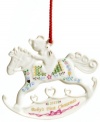Take the reins of your child's first Christmas and make it unforgettable with this 2011 rocking horse ornament from Lenox. In ivory porcelain with cheery detail and Baby's First Christmas in gold, it's something he or she can treasure forever. Qualifies for Rebate