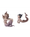 From under the sea to your living room shelf, the Fantasy mermaid figurine from Lladro evokes another world entirely in delicately glazed porcelain. Shown right.