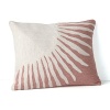 The radiant sun in crewel work embroidery on this DIANE von FURSTENBERG decorative pillow shines with charming handcrafted ambience. Pair it with the DVF Garden Sky bedding set for contemporary style.