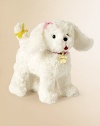 Frenchy, Fancy Nancy's little white dog, wants to take a walk to your house. This charming 6 plush pooch has black eyes, a cute red tongue, a satin collar, a nametag and decorative bows.6 plush puppyRecommended for ages 3 and upWipe with damp clothImported