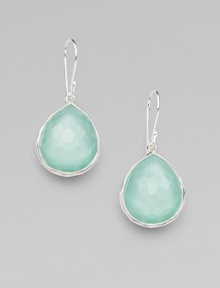 EXCLUSIVELY AT SAKS. From the Wonderland Collection. A graceful teardrop of faceted crystal with aqua accent, set in polished sterling silver.Crystal and clear quartz Sterling silver Length, about 1¼ Ear wire Imported