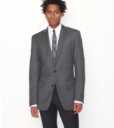 Gray matters. This Bar III blazer lets you break out of your black and blue rut.