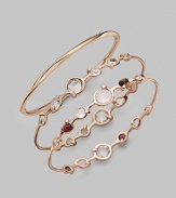 From the Sugar Kissed Collection. Multi shapes of richly faceted clear quartz are elegantly set all around a bangle of sterling silver and 18k gold, finished in the warm glow of 18k rose goldplating.Clear quartz18k gold and sterling silver with 18k rose goldplatingDiameter, about 2½Imported