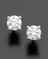 A style staple that will add glamour for years to come. A timeless piece, these stud earrings highlight certified, near colorless, round-cut diamonds (1/2 ct. t.w.). Crafted in 14k white gold. Approximate diameter: 4 mm.