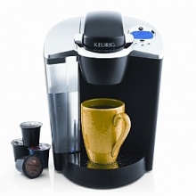 The Programmable Brewing system from Keurig brews 6oz, 8oz or 10oz of coffee or tea in less than 60 seconds and dispenses it one cup at a time. Uses K cups filled with coffee and tea from the best roasters. Model B60. The Programmable Brewing system from Keurig brews 6oz, 8oz or 10oz of coffee or tea in less than 60 seconds and dispenses it one cup at a time. Uses K cups filled with coffee and tea from the best roasters. Model B60.
