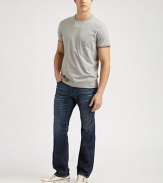 A fit so comfortable, you'll want to lounge around in them all day long, rendered in a superior-soft cotton blend for a relaxed feel.Five-pocket styleInseam, about 3475% cotton/25% lyocellMachine washMade in USA