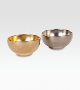 EXCLUSIVELY AT SAKS. As simple as they are stunning, this dynamic pairing of 24k gold and platinum make an elegant gift or keepsake. Arrives in a signature gift box Porcelain 24k gold Platinum Each, 2H X 4 diam. Food safe Dishwasher safe Made in USA 
