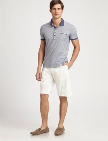 A simple, summer essential, rendered in sublime cotton and linen blend, for a relaxed-fitting, resort feel.Side slash, back welt pocketsInseam, about 1075% cotton/25% linenMachine washImported A simple, summer essential, rendered in sublime cotton and linen blend, for a relaxed-fitting, resort feel.Side slash, back welt pocketsInseam, about 1075% cotton/25% linenMachine washImported