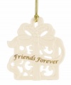 A Christmas gift that says it all. Sculpted in ivory porcelain with the words Friends Forever, this Lenox ornament is a meaningful present to give and receive.