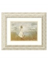 Discovering a storm instead of a sunny day, this little girl learns there's always tomorrow when it comes to playing in the surf. The picture of innocence by Betsy Cameron, this delightful print is complemented by a beachy, whitewashed frame.