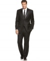 Smart and sophisticated, this smart black tuxedo from Alfani puts the polish back into your formal wardrobe.