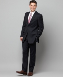 Hit all the right notes in your dress wardrobe with this Tommy Hilfiger slim-fit pin dot suit.