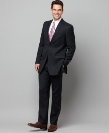 Hit all the right notes in your dress wardrobe with this Tommy Hilfiger slim-fit pin dot suit. Hit all the right notes in your dress wardrobe with this Tommy Hilfiger slim-fit pin dot suit.