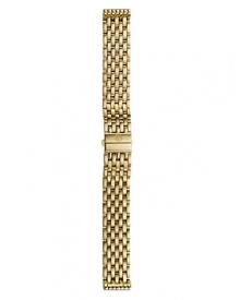 Michele's gilded bracelet strap lends poise to everyday looks -- add the gleaming deco band to your ticker for vintage-inspired polish. Michele's gilded bracelet strap lends poise to everyday looks -- add the gleaming deco band to your ticker for vintage-inspired polish.