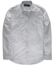 Stripes on this button-front American Rag shirt provide a classic look that never goes out of style.