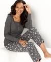 Warm and cozy with a fun print. Alfani's Brushed Jersey pants are a great choice for lounging around all day and night.