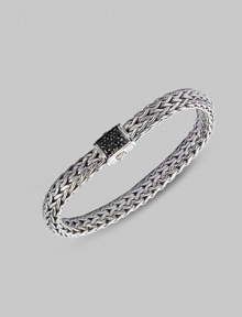 From the Classic Chain Collection. Interlocking sterling silver showcases a black sapphire pavé clasp.Black sapphire Sterling silver Length, about 7¼ Width, about ¼ Clasp closure Made in Bali Please note: Bracelets sold separately. From the Classic Chain Collection. Interlocking sterling silver showcases a black sapphire pavé clasp.Black sapphire Sterling silver Length, about 7¼ Width, about ¼ Clasp closure Made in Bali Please note: Bracelets sold separately.