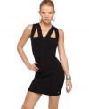 Get party-fied in this hot dress from Apple Bottoms that sports bandage stripes and cool shoulder straps!