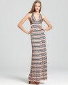 This Trina Turk zigzag halter dress melds '70s-era elegance with a decidedly modern sensibility.