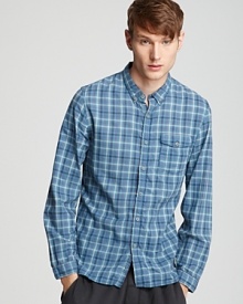 At once timeless and trendy, this classic fit sport shirt stands out with a vivid check pattern and smaller collar.